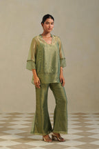 Madhavi Sage Olive Farshi Co-ord Set