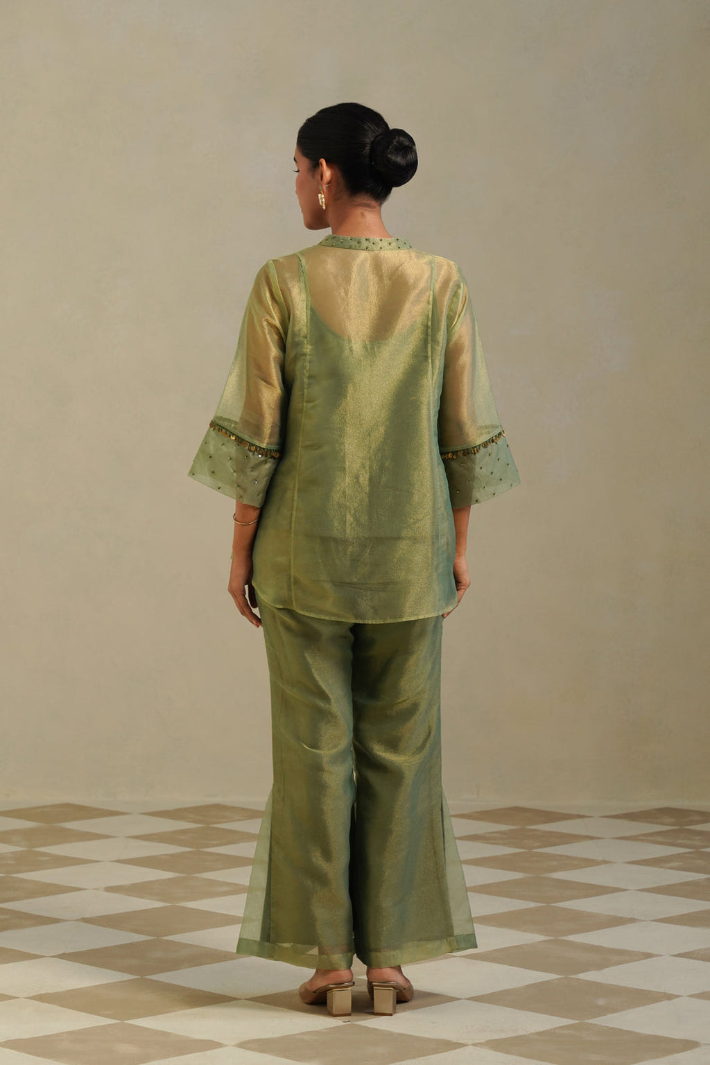 Madhavi Sage Olive Farshi Co-ord Set