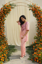 Pink Blush Linen Satin Coord Set