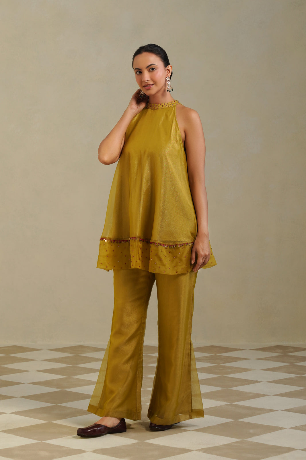 Ira Green Lemon Farshi Co-ord Set