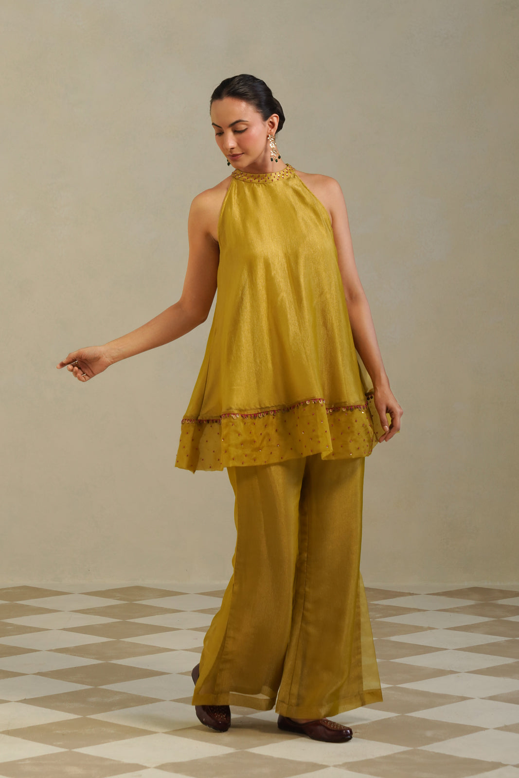 Ira Green Lemon Farshi Co-ord Set