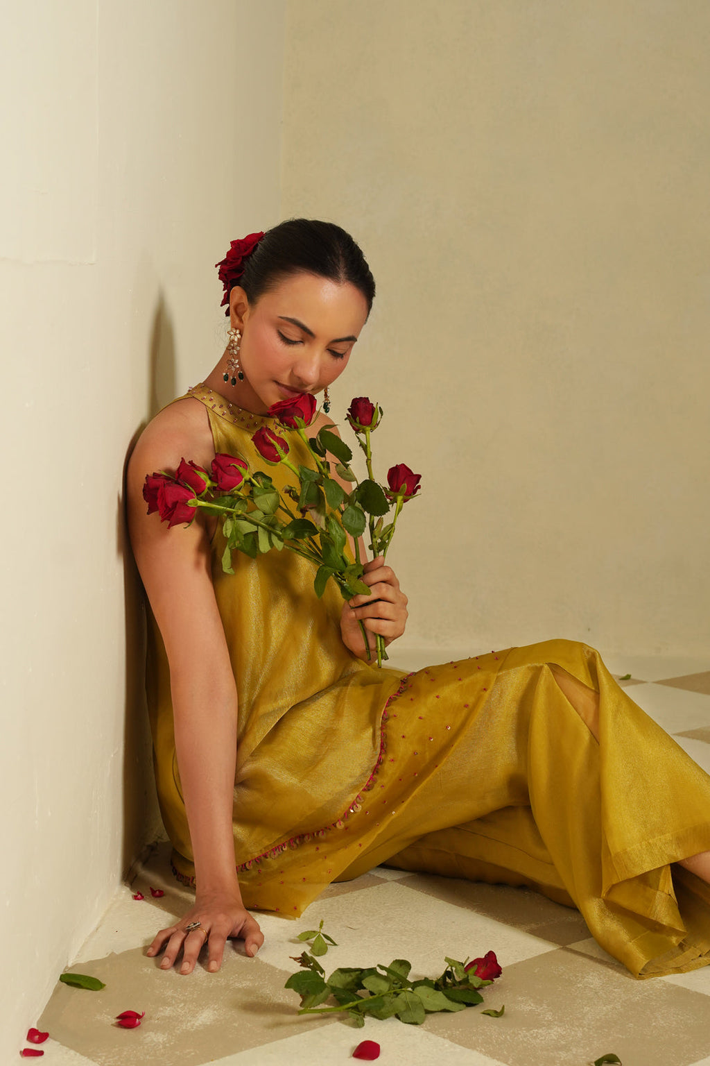Ira Green Lemon Farshi Co-ord Set
