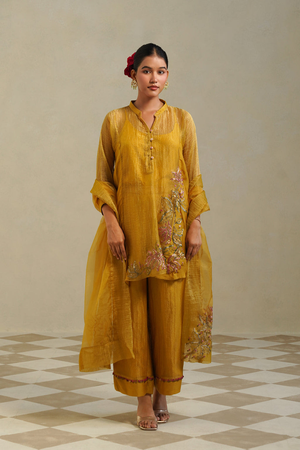 Aaradhya Sunflower Yellow Kurta Co-ord Set