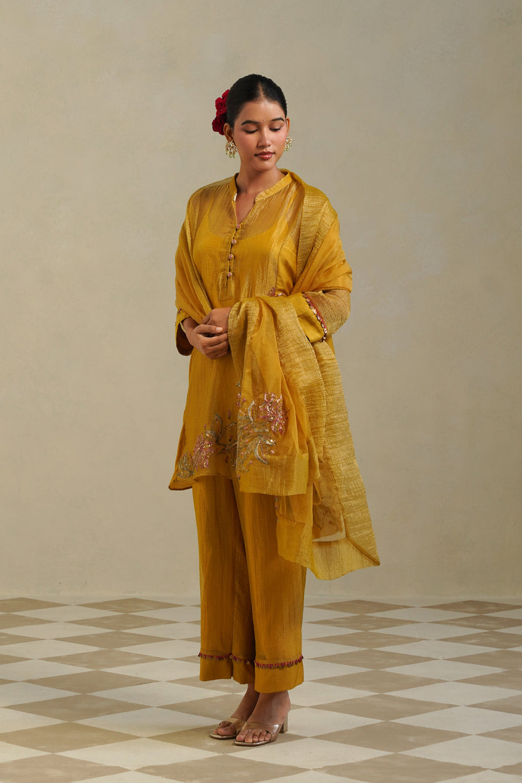 Aaradhya Sunflower Yellow Kurta Co-ord Set