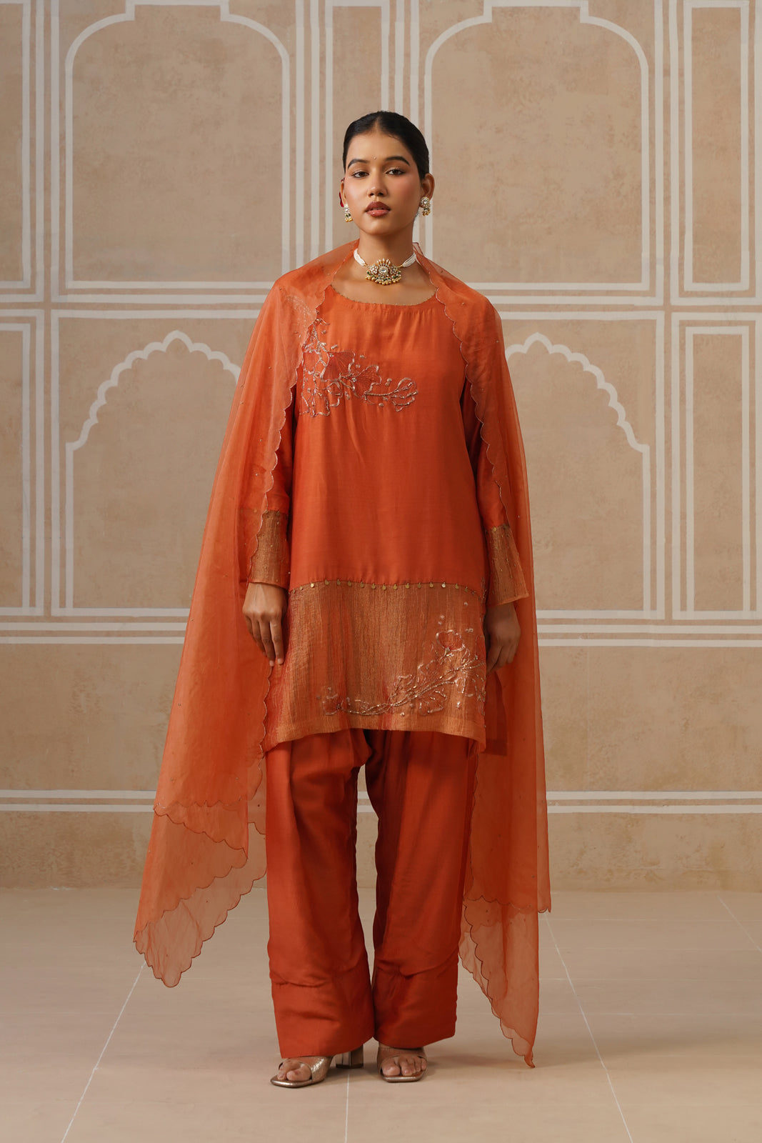 Vamika Terracotta Wrap Co-ord Set Main image