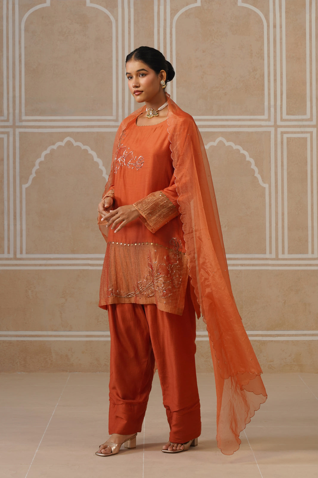 Vamika Terracotta Wrap Co-ord Set Secondary image