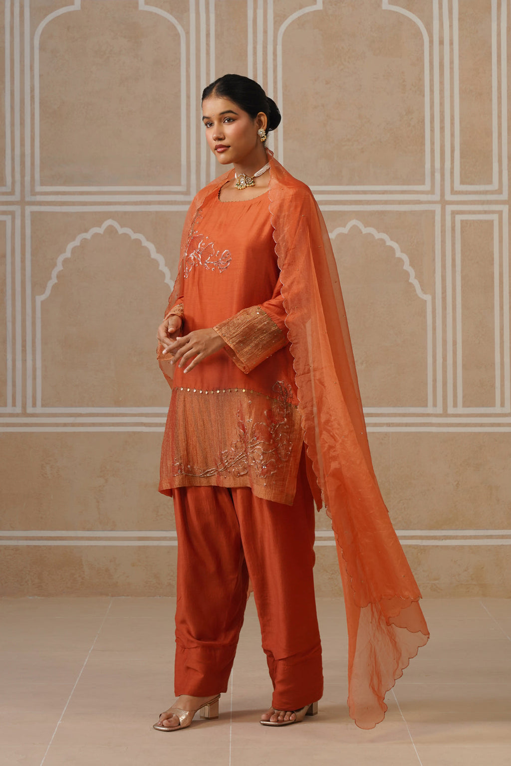 Vamika Terracotta Wrap Co-ord Set