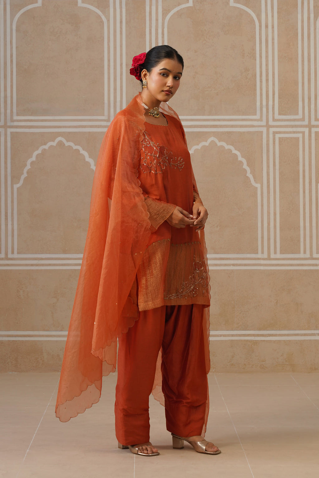 Vamika Terracotta Wrap Co-ord Set