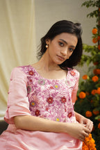 Pink Blush Linen Satin Coord Set