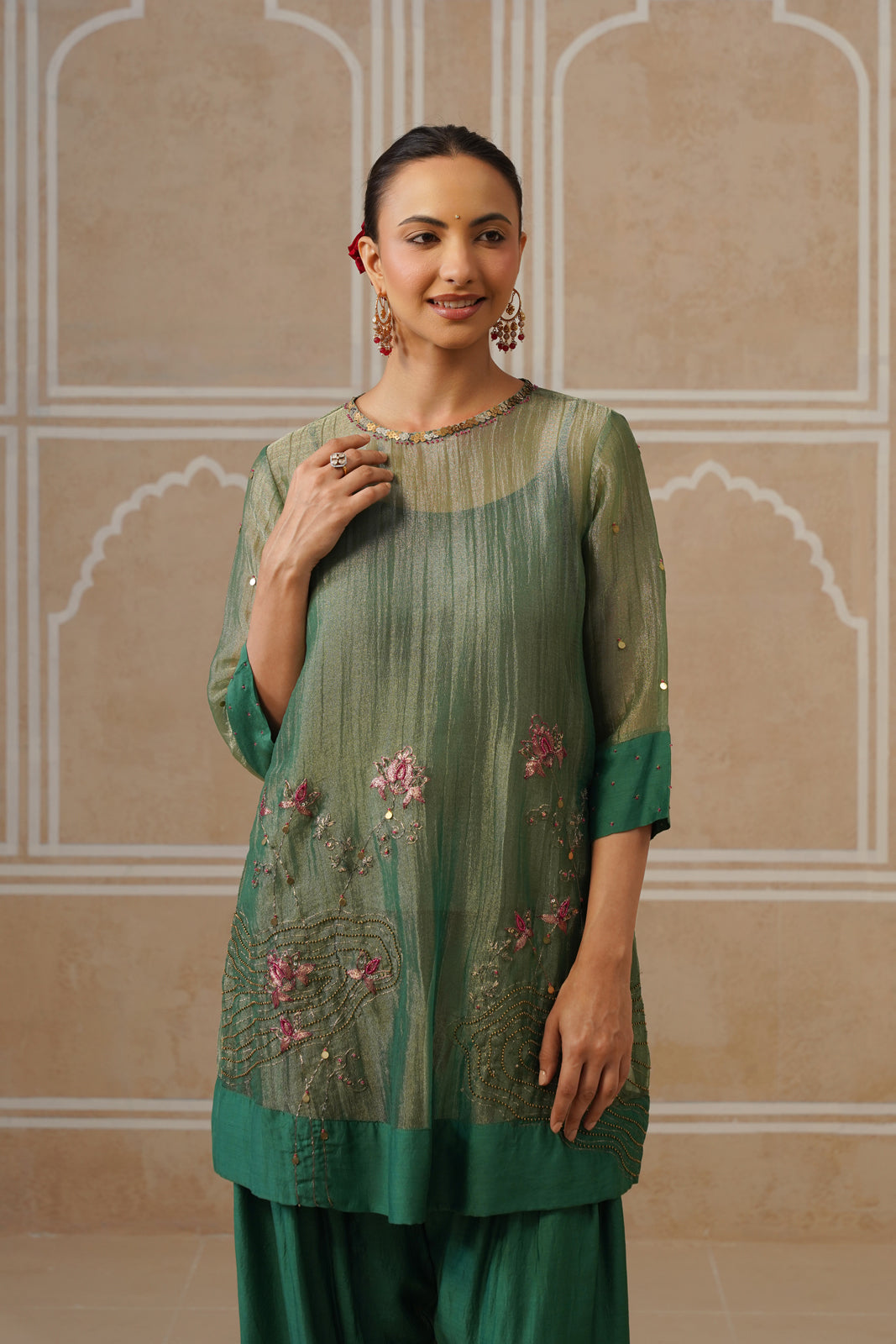 Vaidehi Forest Green Shirt Co-ord Set