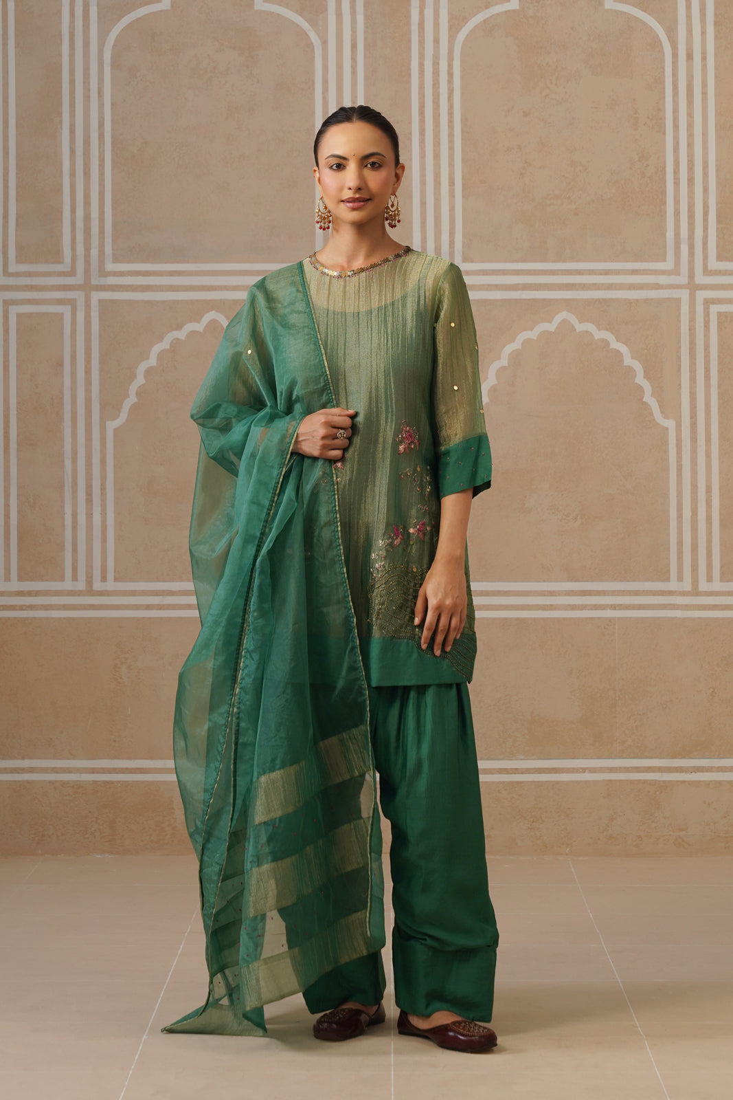 Vaidehi Forest Green Shirt Co-ord Set Main image