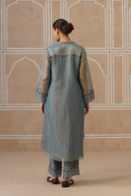 Mahira Steel Blue Kurta Co-ord Set