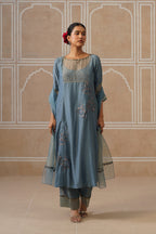 Tara Steel Blue Shirt Co-ord Set
