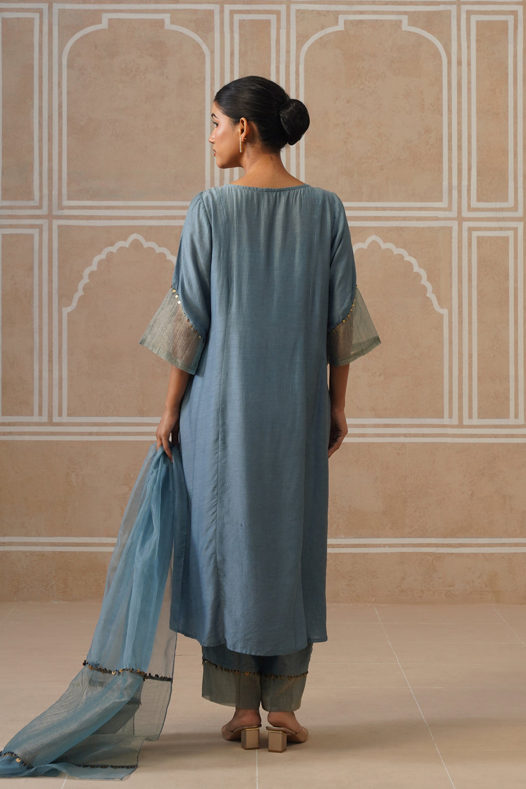 Tara Steel Blue Shirt Co-ord Set