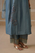 Tara Steel Blue Shirt Co-ord Set