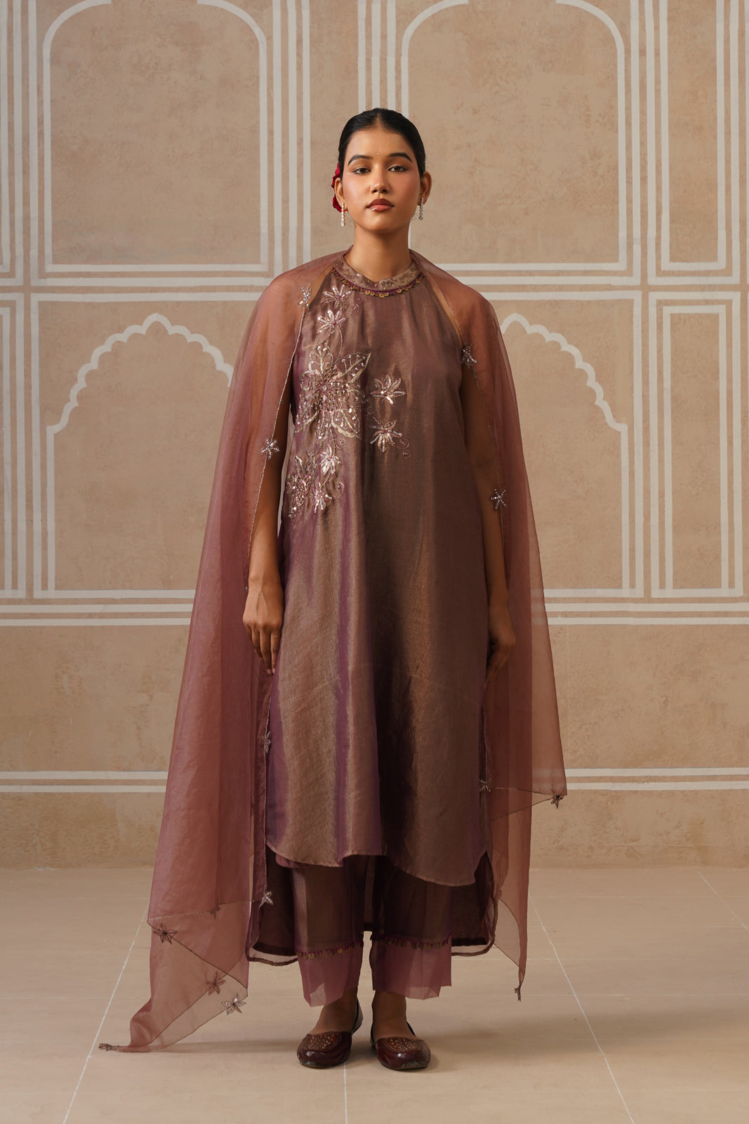 Afsana Muted Berry Shirt Co-ord Set Main image