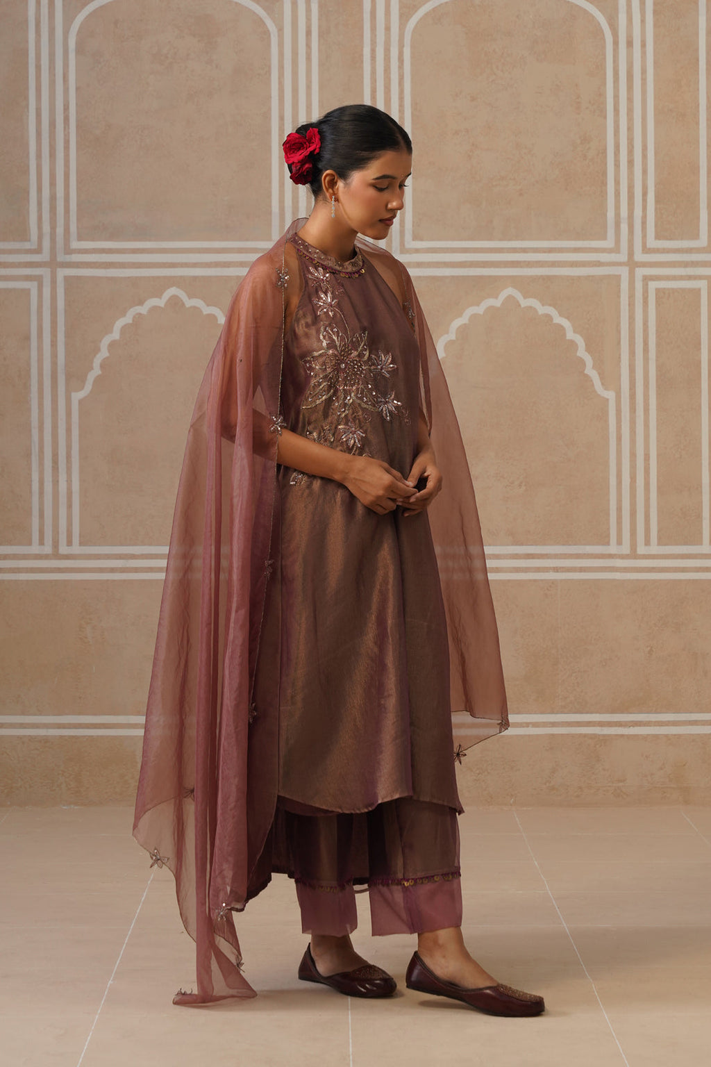 Afsana Muted Berry Shirt Co-ord Set