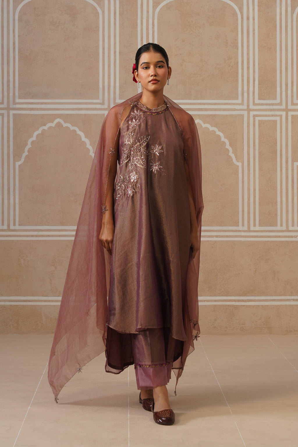 Afsana Muted Berry Shirt Co-ord Set