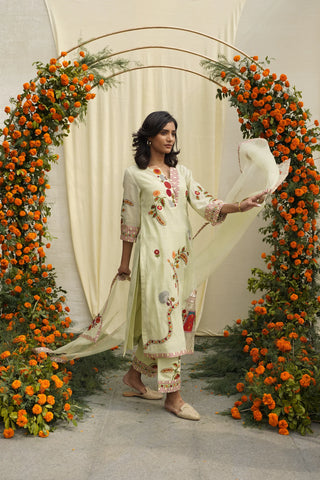 Sage Green Embroidered Kurta Set