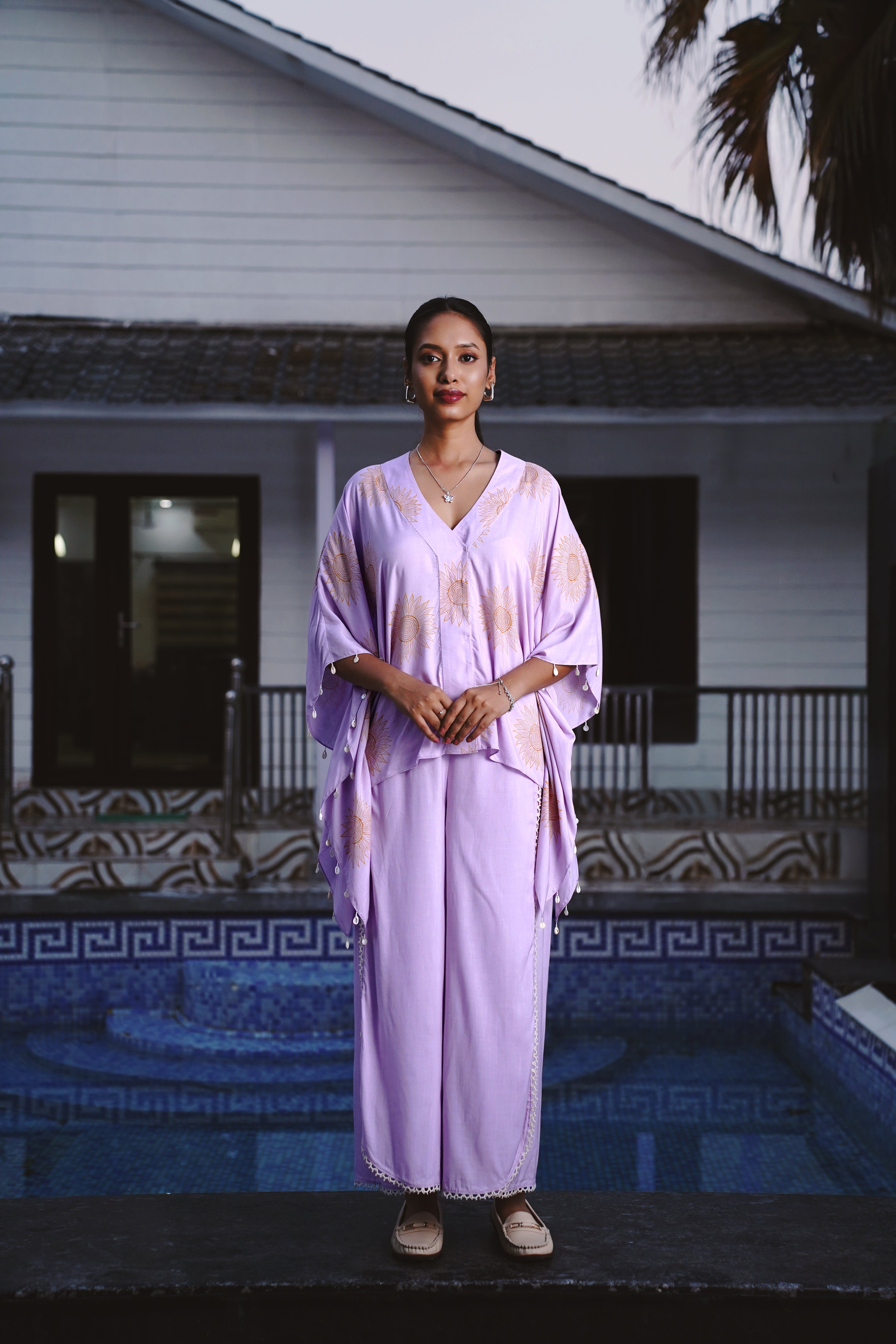 Golden Petals Kaftan Co-ord