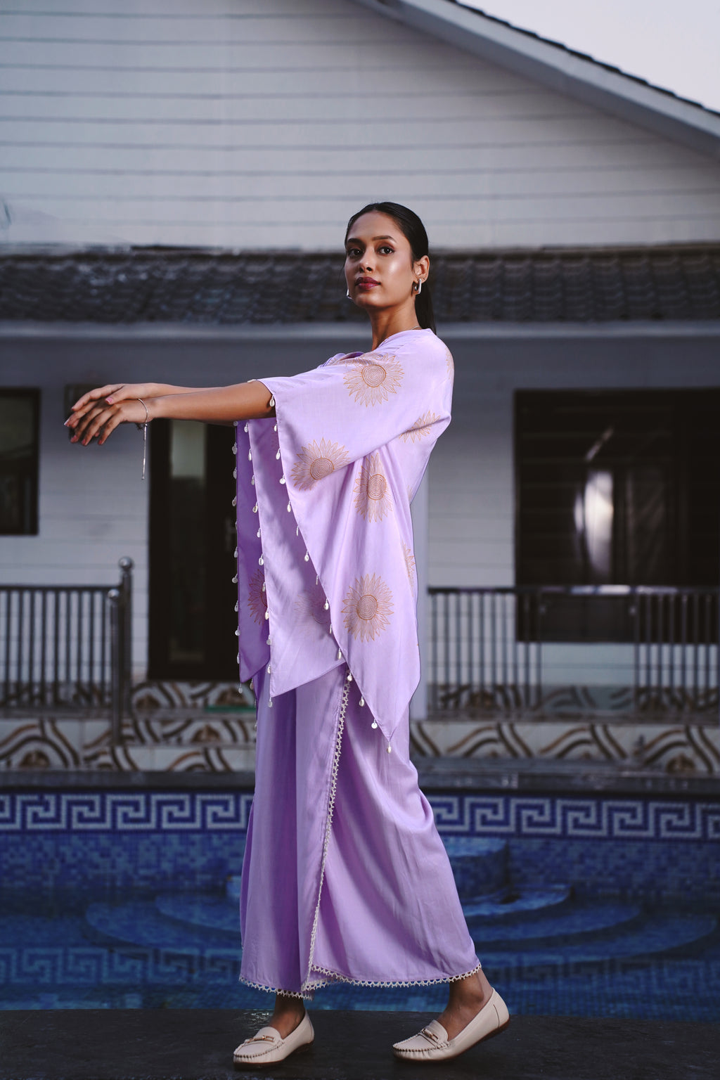 Golden Petals Kaftan Co-ord