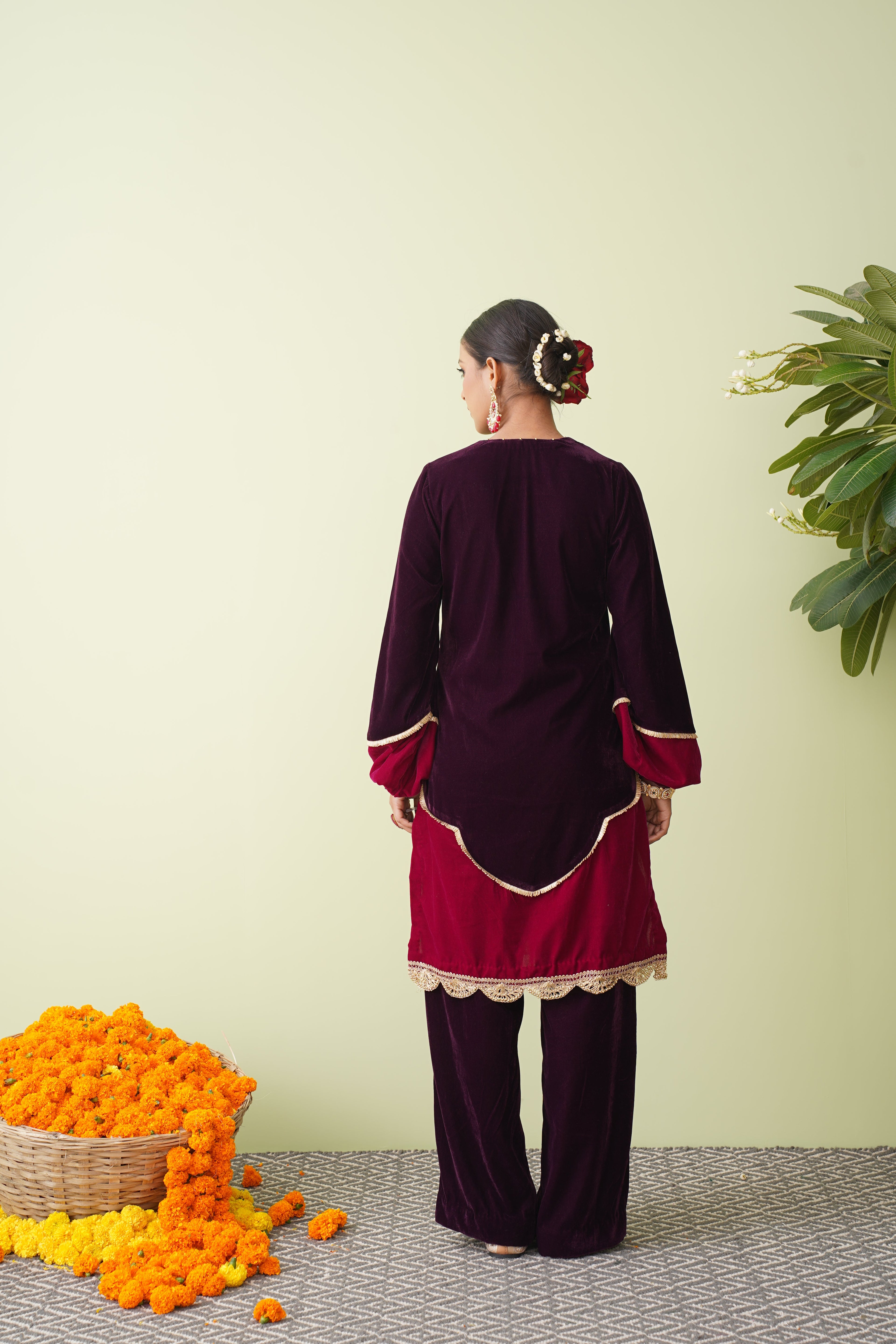 Emerald Dual Tone Velvet Suit