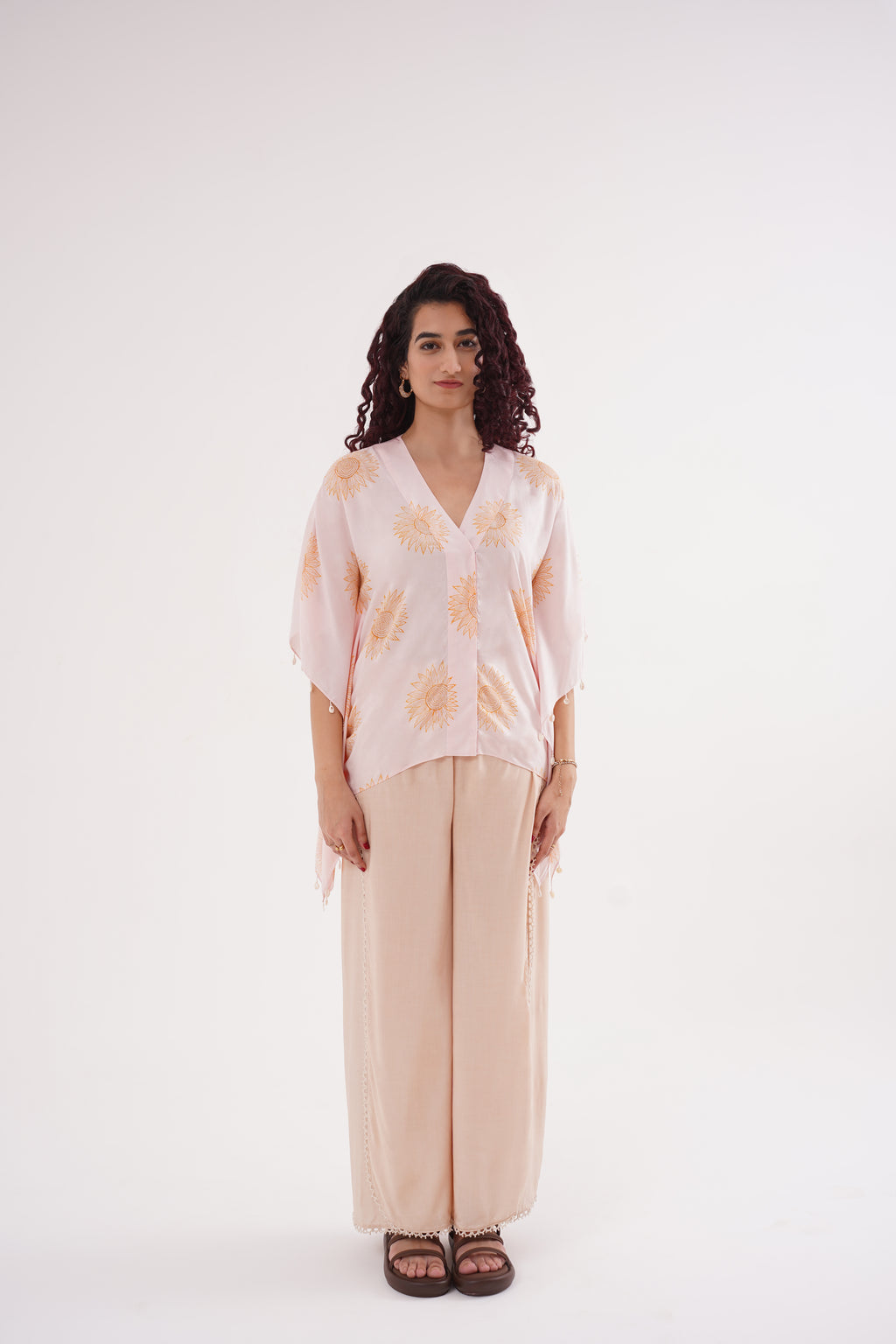Golden Petals Kaftan Co-ord