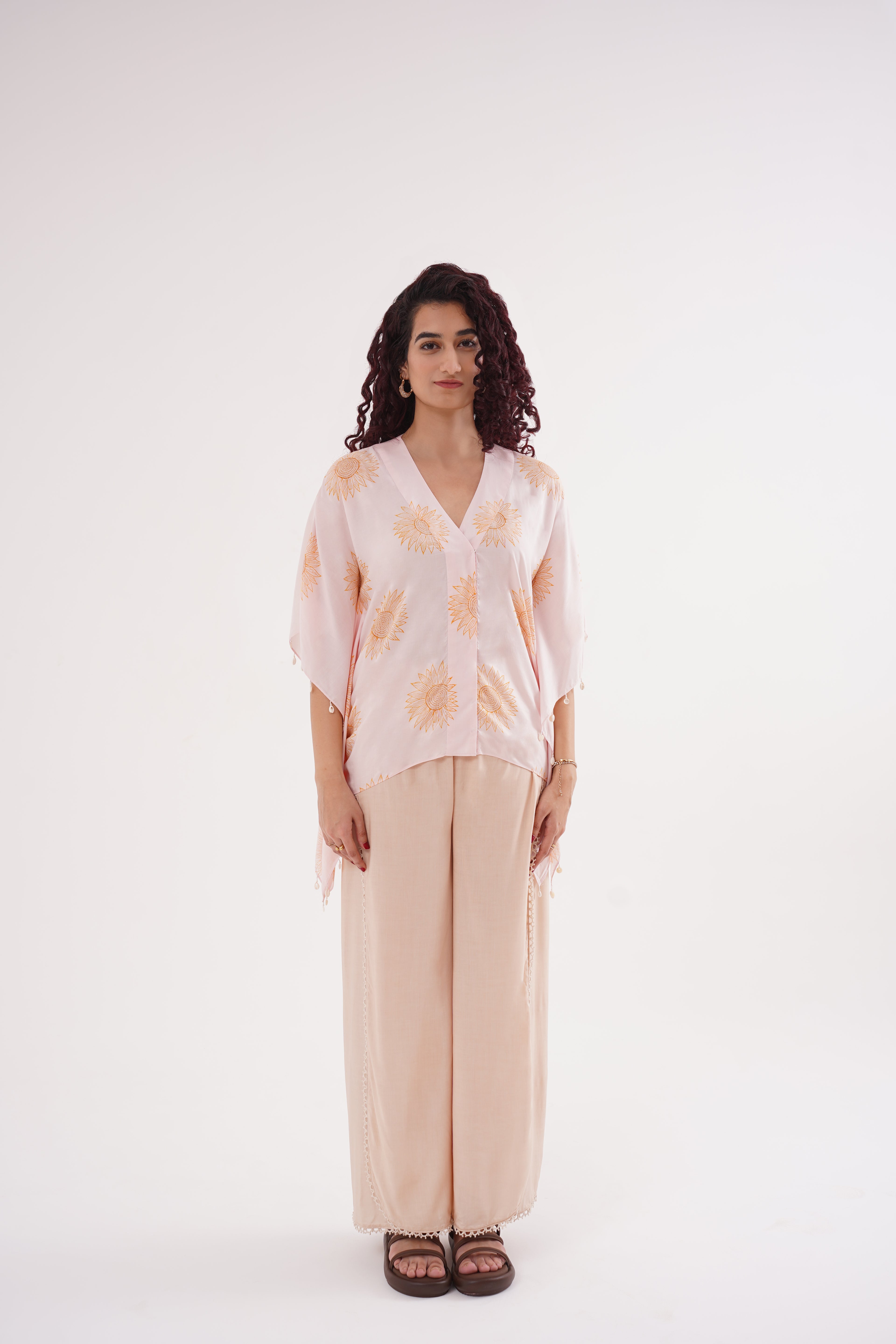 Golden Petals Kaftan Co-ord