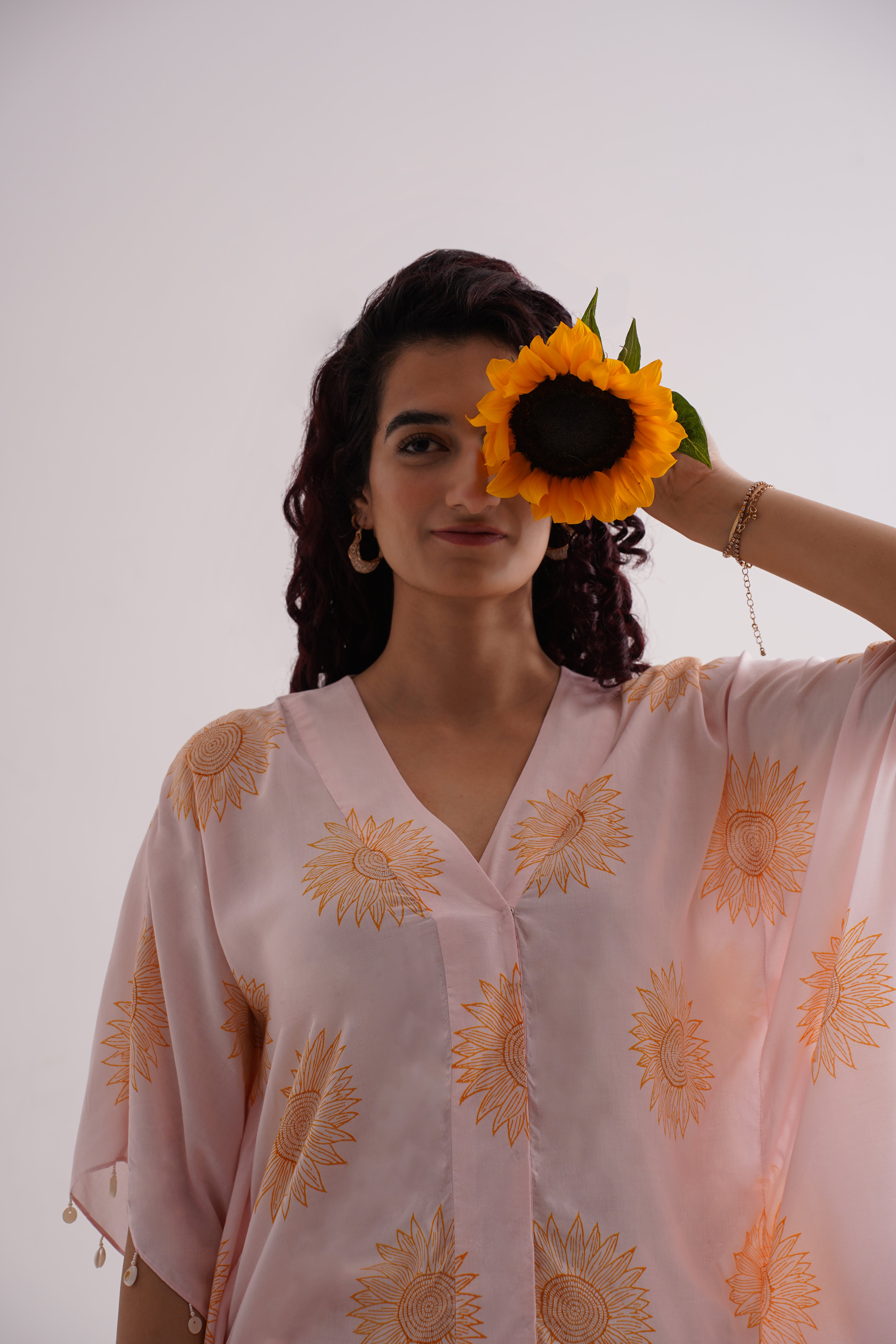 Golden Petals Kaftan Co-ord