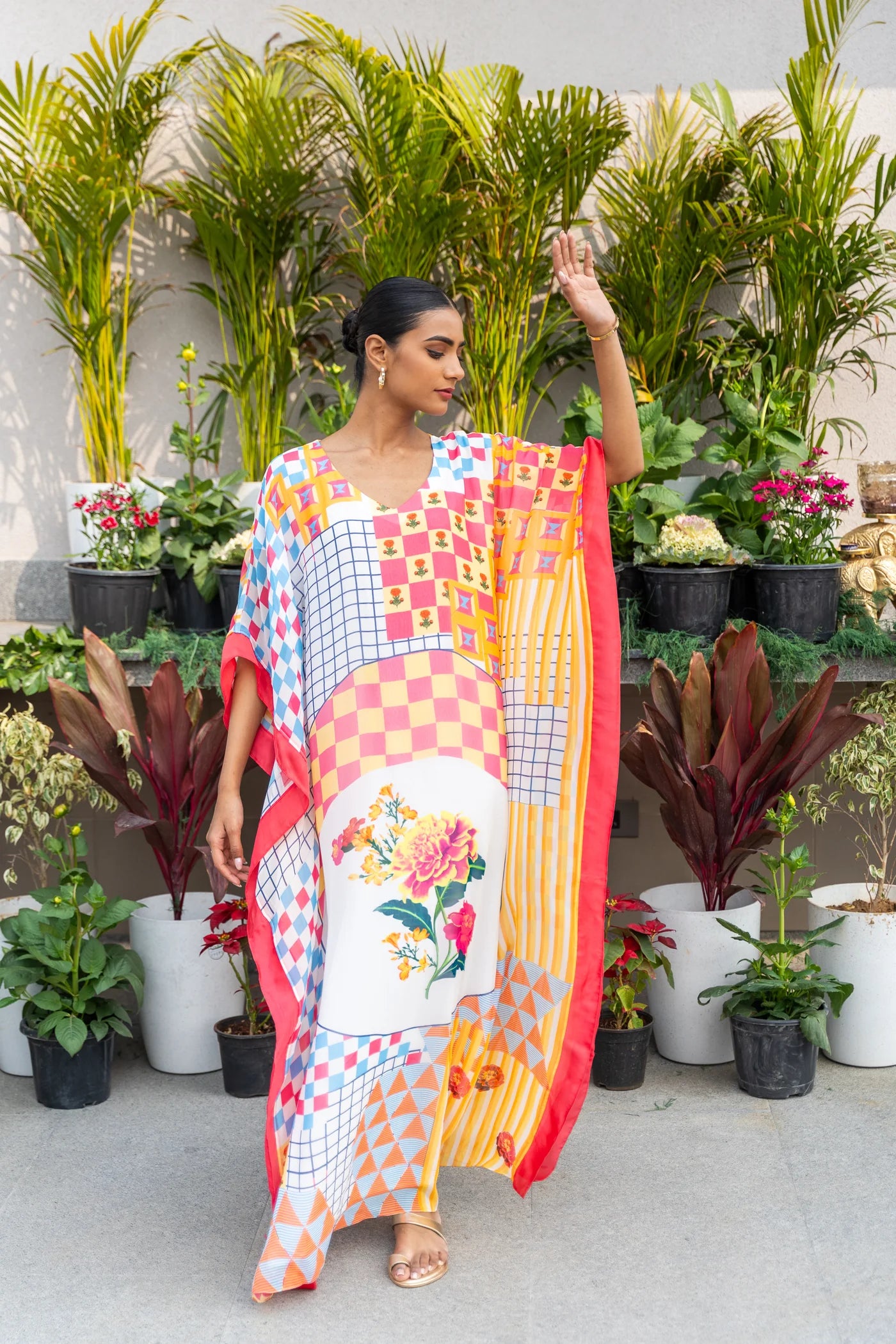 Autumn Geometrical Printed Kaftan