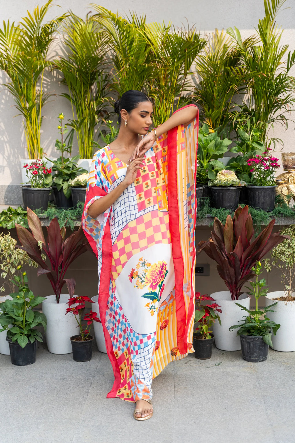 Autumn Geometrical Printed Kaftan