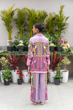 Lavender Printed & Color Blocking Coord Set