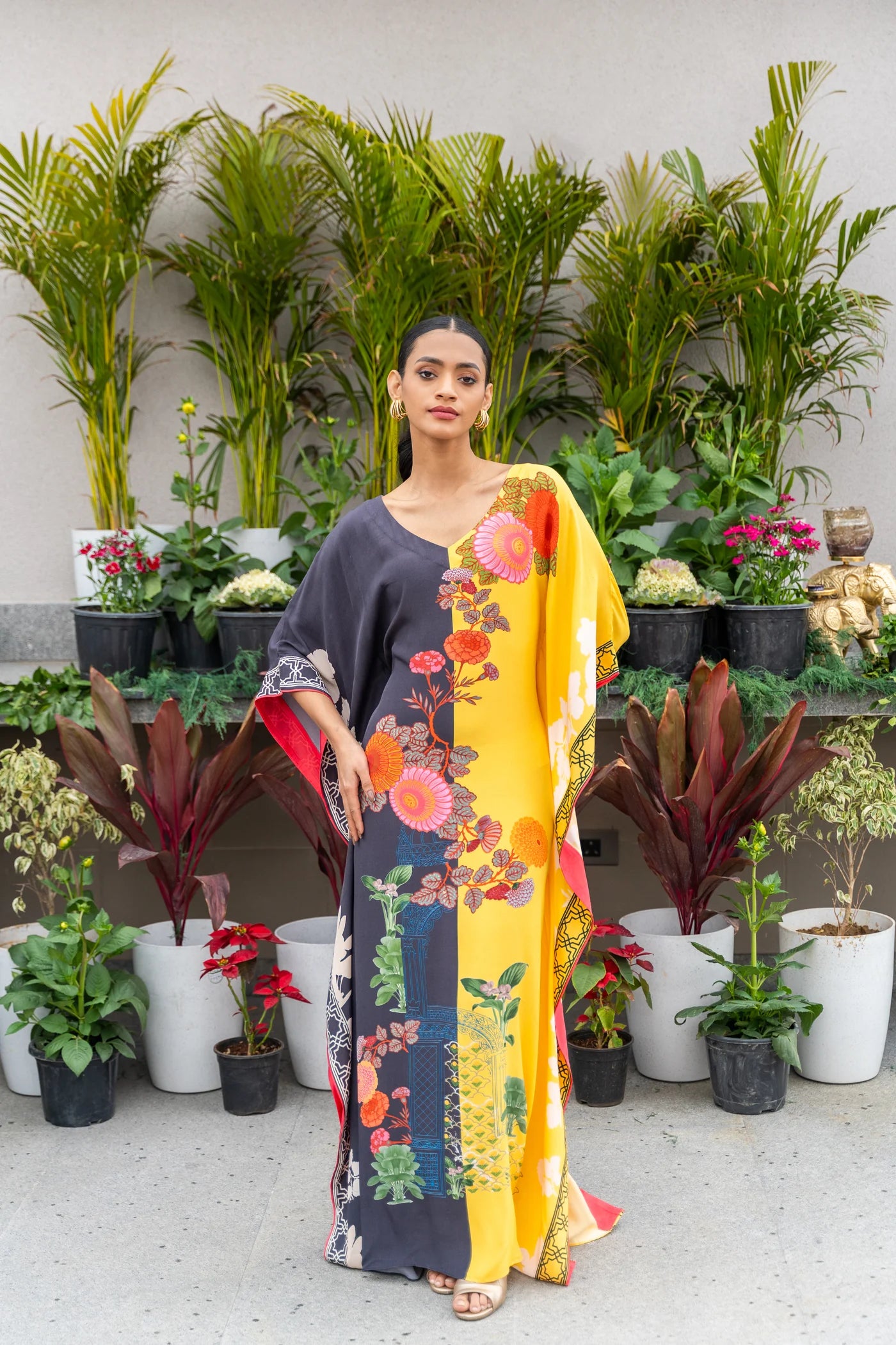 Marigold Signature Print Kaftan Main image