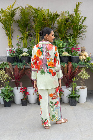 Light Sage Green Floral Printed Coord Set