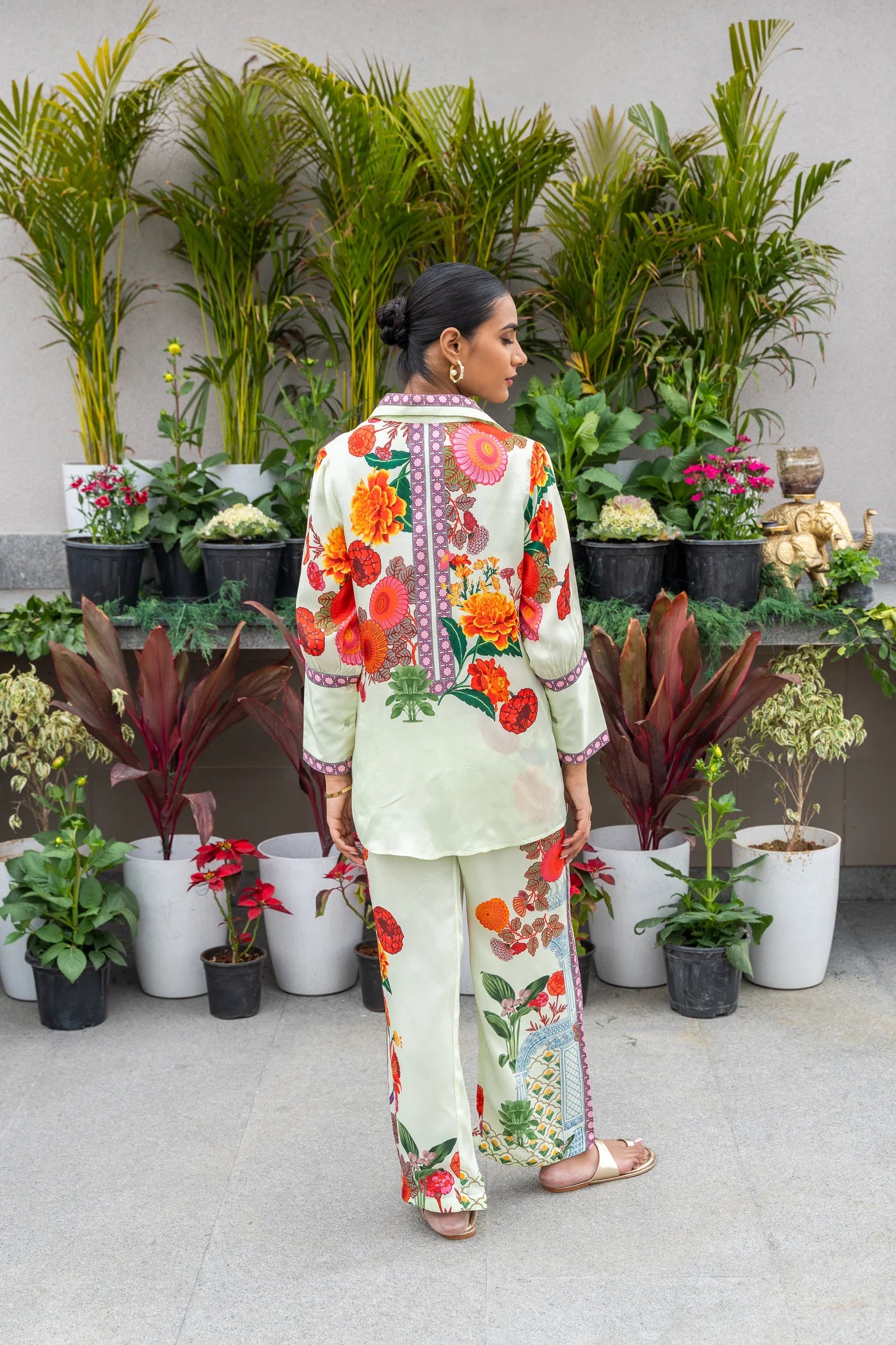 Light Sage Green Floral Printed Coord Set