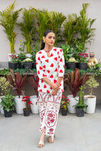 Beige & Red Breeze Coord Set