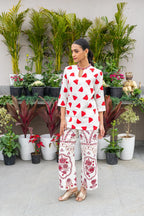 Beige & Red Breeze Coord Set