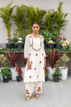 Ivory Glow Printed & Embroidered Kurta Set