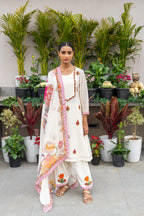Ivory Glow Printed & Embroidered Kurta Set