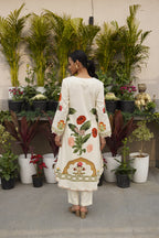 Ivory Printed & Lace Detailed Kurta Set