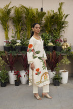 Ivory Printed & Lace Detailed Kurta Set