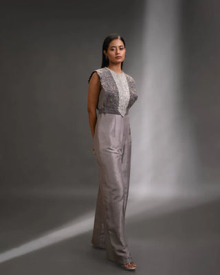 The Celestia Embellished Silk Jumpsuit