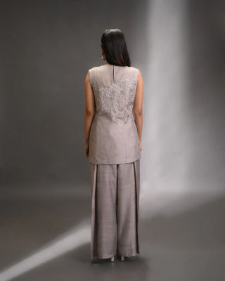 Lunara Hand-Embroidered Silk Pant Set