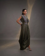 Zehra Draped Silk Dress
