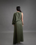 Olive Eclipse Draped Gown