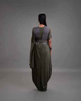 Zehra Draped Silk Dress