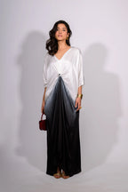 Noir Fade Satin Kaftan Gown