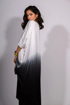 Noir Fade Satin Kaftan Gown
