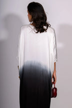 Noir Fade Satin Kaftan Gown