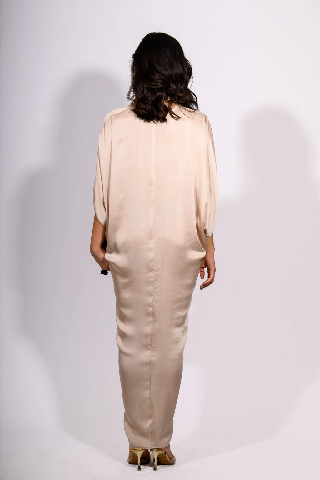 Champagne Satin Cinch Dress